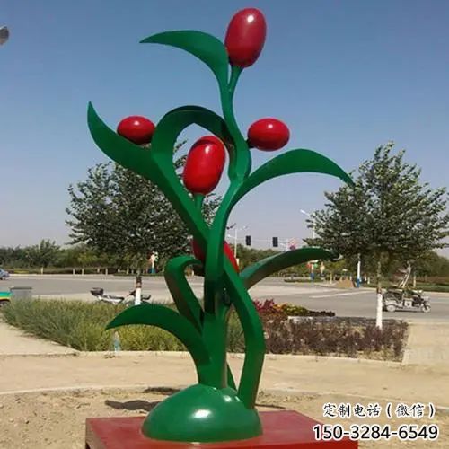 彩繪紅棗雕塑 仿真雕塑 步行街擺件