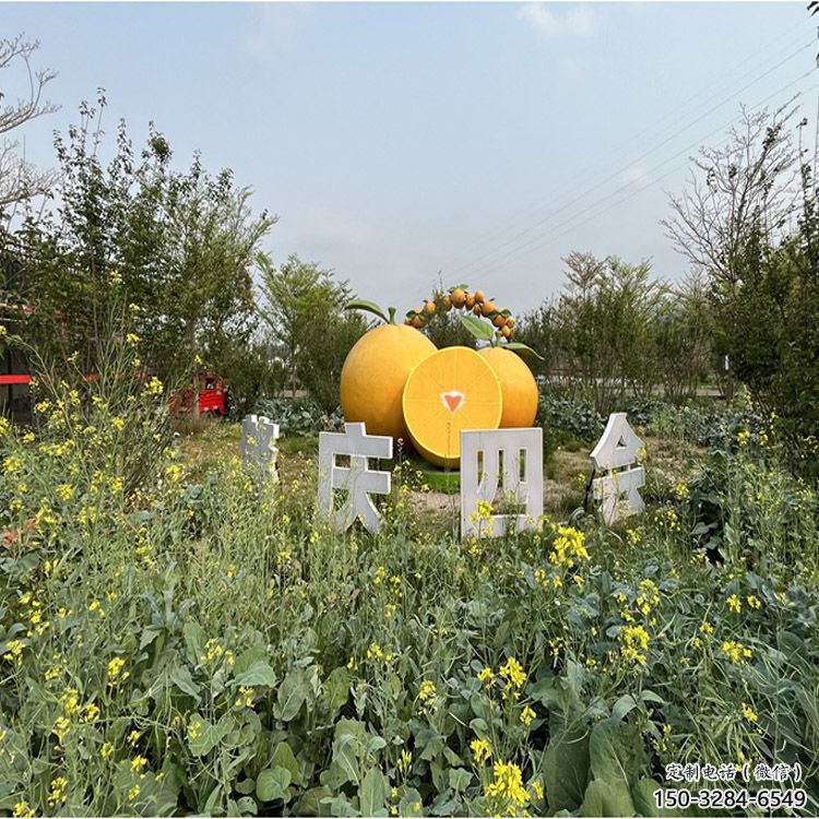 檸檬雕塑，水果仿真擺件，公園廣場雕塑 (7)