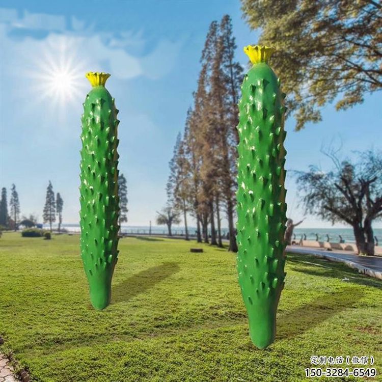 大型苦瓜雕塑 歐式步行街瓜果雕塑 彩繪瓜果雕塑