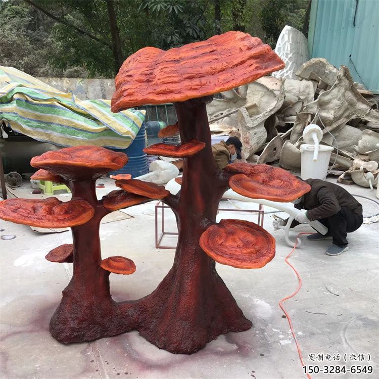 大門口靈芝雕塑 發(fā)光公園果蔬雕塑 仿真植物雕塑