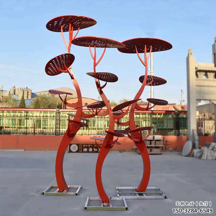 廣場靈芝雕塑 抽象果蔬雕塑 烤漆植物雕塑