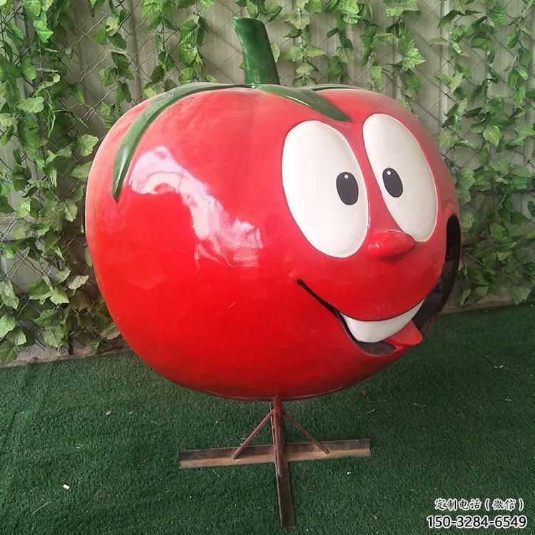 抽象西紅柿雕塑 店門口彩繪雕塑 步行街?jǐn)[件