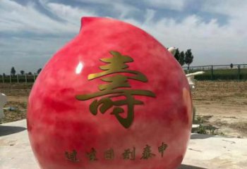 創意桃子雕塑 步行街店門口雕塑 水果小品
