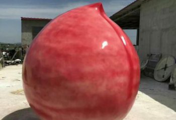 公園桃子雕塑 酒店門(mén)口雕塑 彩繪擺件