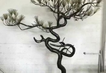 草地松樹雕塑 現代校園大樹雕塑 大型植物雕塑