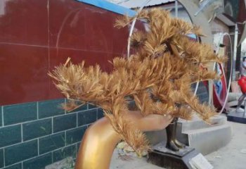 大門口松樹雕塑 發光公園大樹雕塑 仿真植物雕塑