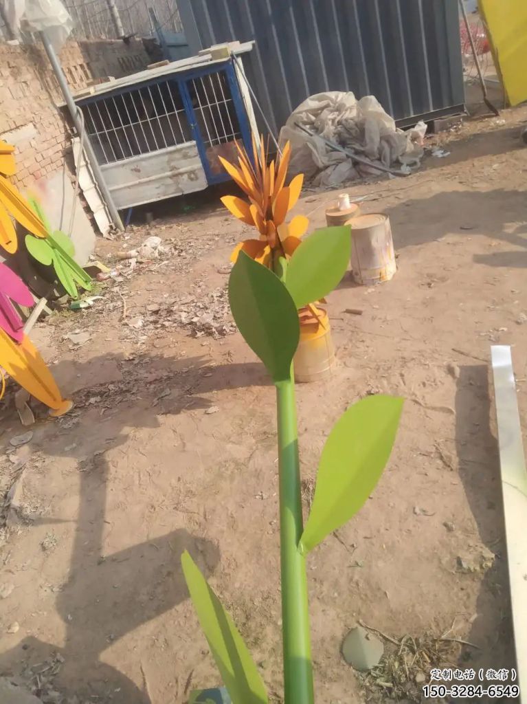 房地產(chǎn)向日葵雕塑 現(xiàn)代景觀花朵雕塑 幾何花卉雕塑
