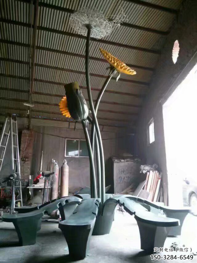 向日葵雕塑 仿真景觀花朵雕塑 烤漆花卉雕塑