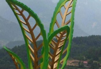 公園樹(shù)葉雕塑 戶外花卉雕塑 抽象植物雕塑