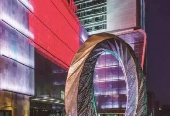 街頭精神堡壘雕塑 大型別墅區標識雕塑 鋼管文化雕塑