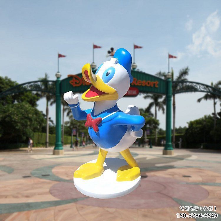 唐老鴨雕塑 懸空餐飲店卡通雕塑 商業街動漫雕塑
