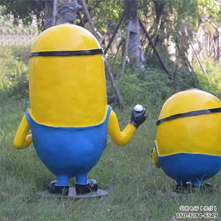 街道小黃人雕塑 現代景觀動漫雕塑 彩繪卡通雕塑