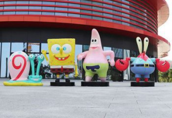 海綿寶寶雕塑 歐式步行街卡通雕塑 大型商場動漫雕塑