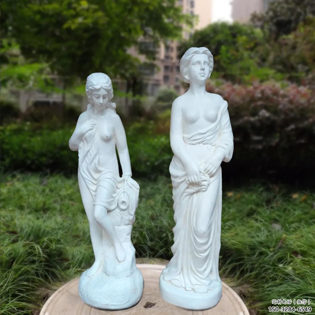 仿古仕女雕塑 庭院彩繪雕塑 田間小品