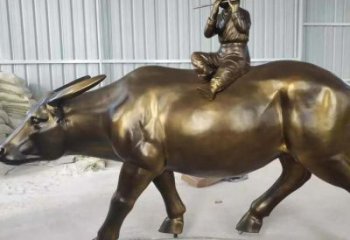 大門口牧童雕塑廠 發(fā)光公園民俗雕塑 仿真鑄銅雕塑