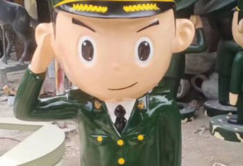 創意武警雕塑 鑄銅警察雕塑 公園戰士雕塑