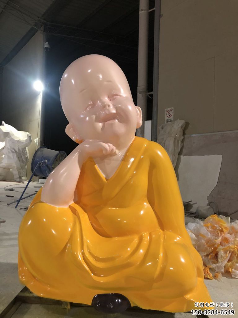 鑄造小和尚雕塑 中式村口兒童雕塑 景觀肖像雕塑