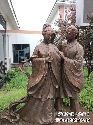 牛郎織女雕塑 庭院神話(huà)雕塑 彩繪擺件
