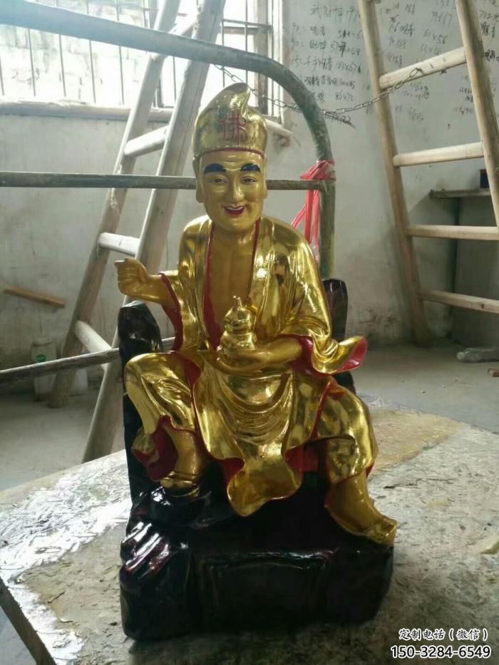 仿真濟(jì)公雕塑 寺廟佛像擺件 神話雕塑