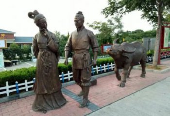 售樓處牛郎織女雕塑 商業街雕塑 神話擺件