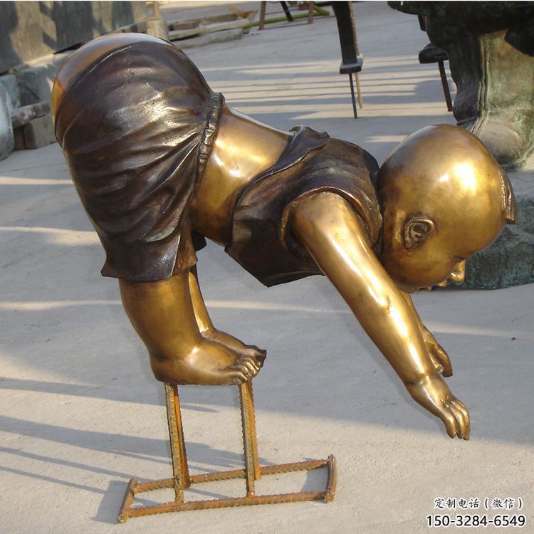 商業街小孩子雕塑 烤漆玩耍雕塑 彩繪童趣雕塑