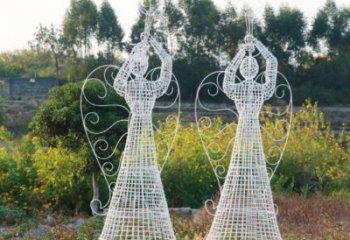 別墅區天使雕塑 大型別墅區擺件 鏤空卡通雕塑