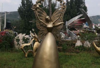 大門口天使雕塑 發光公園小品 仿真卡通雕塑