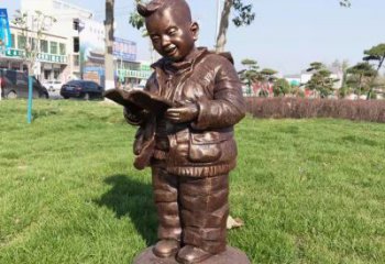 別墅區小孩子雕塑 大型別墅區玩耍雕塑 黃銅童趣雕塑