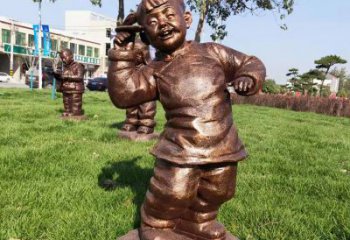 街道小孩子雕塑 現代景觀玩耍雕塑 彩繪童趣雕塑