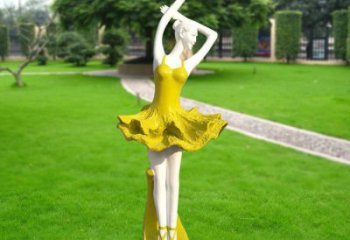 別墅區跳舞雕塑 大型別墅區舞者雕塑 彩繪女孩雕塑