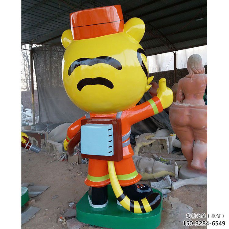 園林消防員雕塑 田間動漫雕塑 卡通擺件