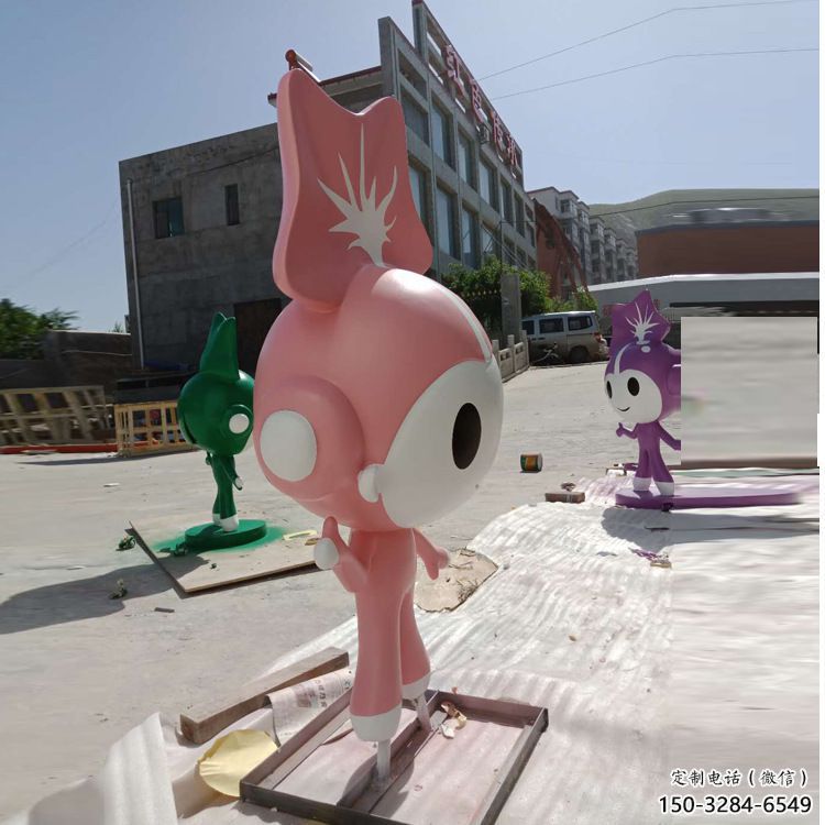 農村福娃雕塑 抽象藝術體育雕塑 烤漆奧運雕塑