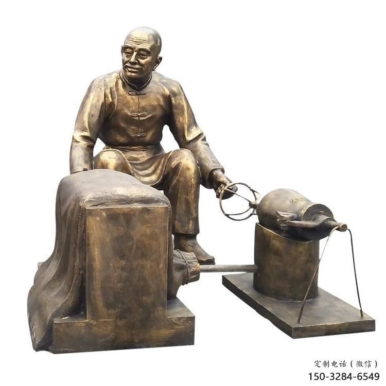 爆米花雕塑 景觀美陳民俗雕塑 鑄銅小吃雕塑