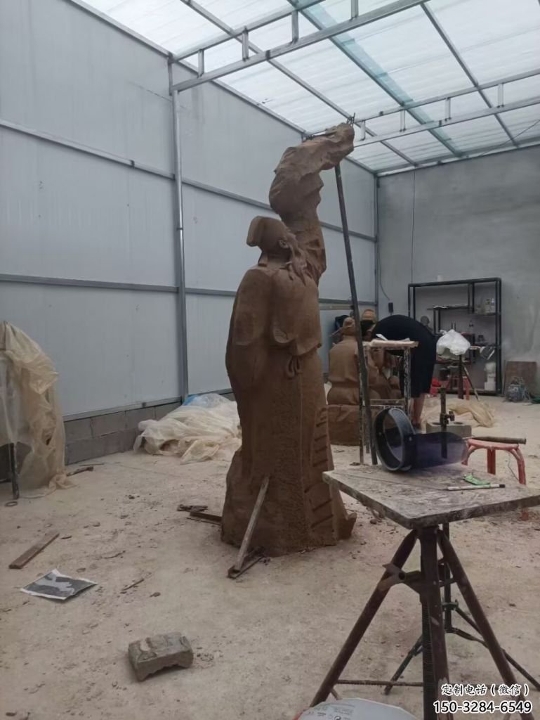 戶外李白雕塑 噴漆景觀古代雕塑 鑄銅詩(shī)人雕塑