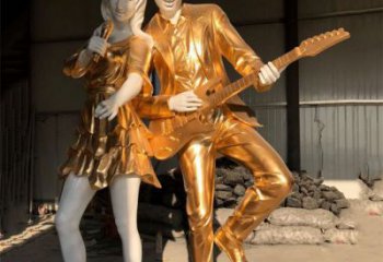 吹拉彈唱雕塑 烤漆大型音樂(lè)雕塑 歐式音樂(lè)人雕塑