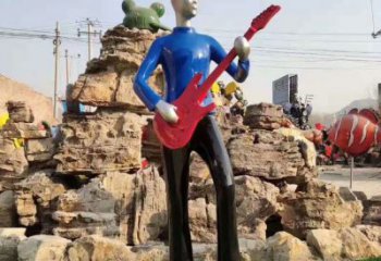 吹拉彈唱雕塑 切面燈光音樂(lè)雕塑 政府音樂(lè)人雕塑