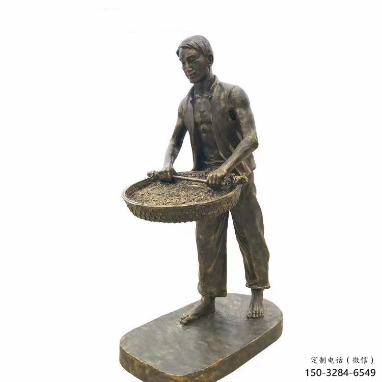 現代茶道雕塑 大型制茶雕塑 彩繪民俗文化雕塑