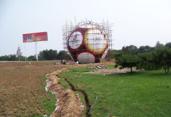 商業(yè)街足球雕塑 烤漆球體雕塑 彩繪球類(lèi)雕塑