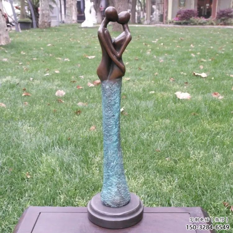 仿古愛情雕塑 彩繪親吻雕塑 現代戀人雕塑