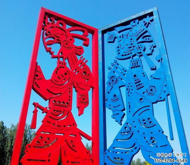 步行街皮影雕塑 游樂場雕塑 鑄造傳統雕塑