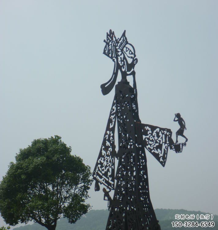 仿古皮影雕塑 彩繪雕塑 現代傳統雕塑