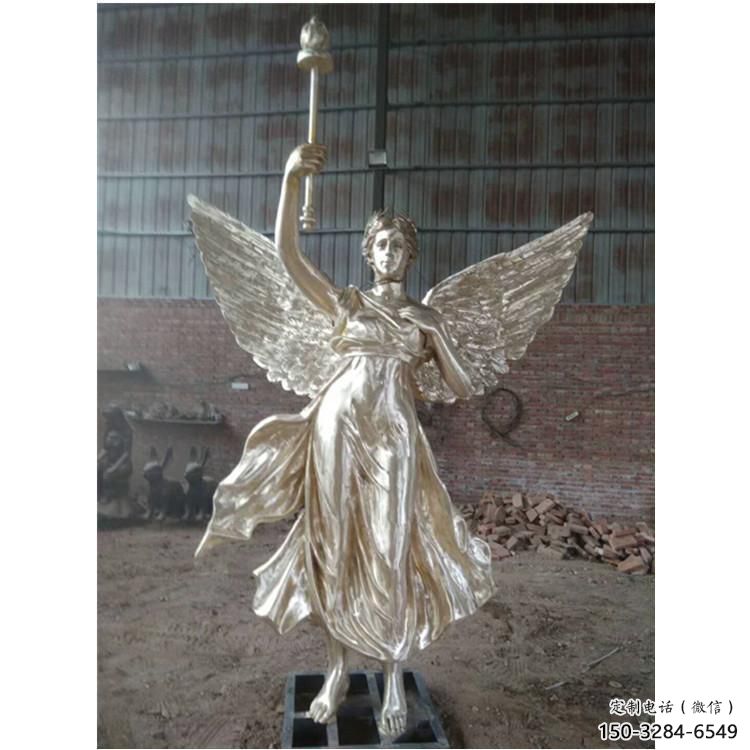 彩繪和平女神雕塑 現(xiàn)代人物雕塑 公園歐式雕塑