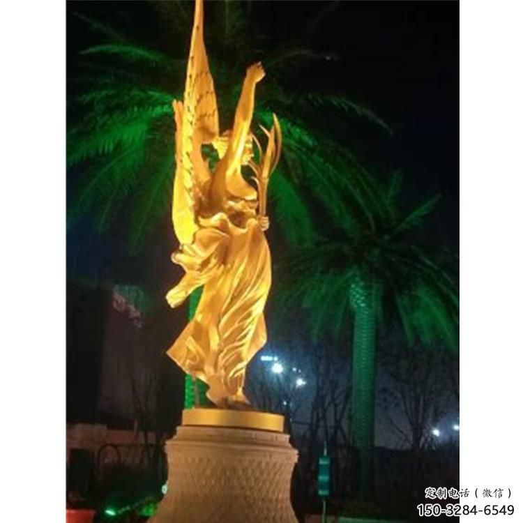 街道和平女神雕塑 現代歐式雕塑 彩繪人物文化雕塑