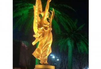 街道和平女神雕塑 現代歐式雕塑 彩繪人物文化雕塑