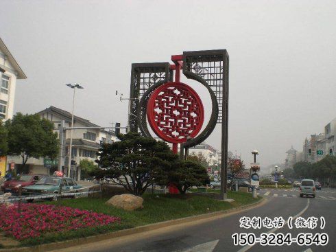 景區中國結雕塑廠家，烤漆工藝制作，民俗文化標識