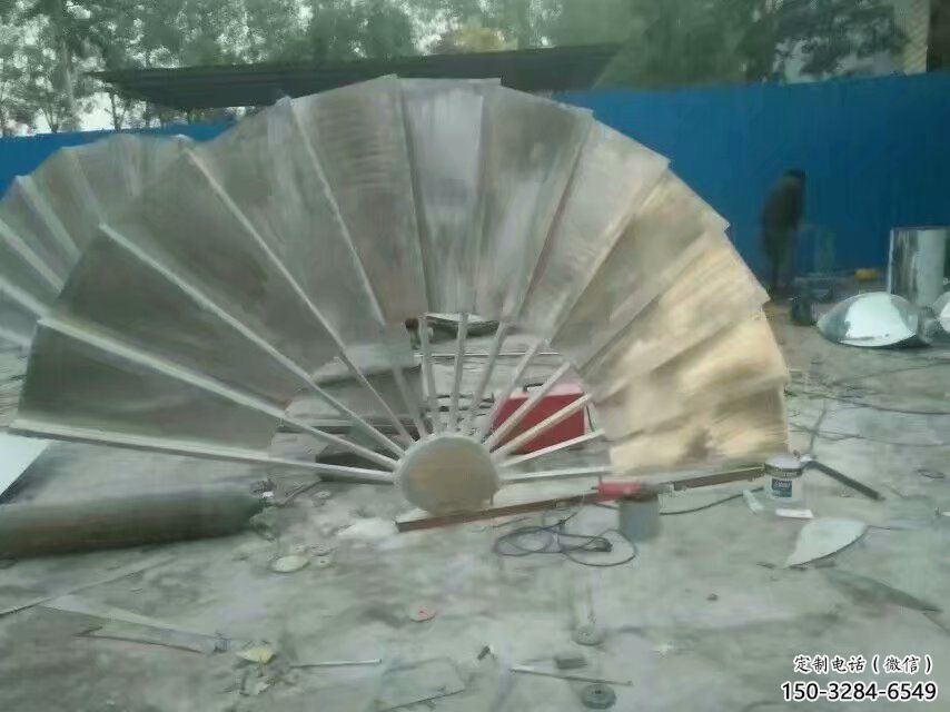 廣場扇子雕塑 抽象景觀雕塑 烤漆扇形雕塑