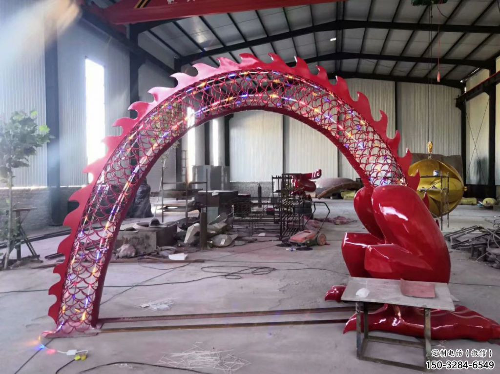 酒店大門雕塑 景觀美陳雕塑 現代拱門雕塑