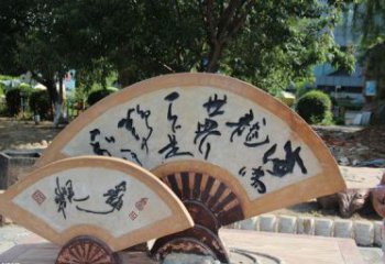 彩繪扇子雕塑 電鍍現(xiàn)代雕塑 公園扇形雕塑