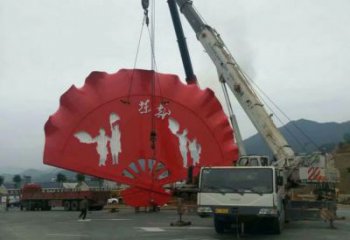 大型商場(chǎng)扇子雕塑 仿真景觀雕塑 鏡面扇形雕塑