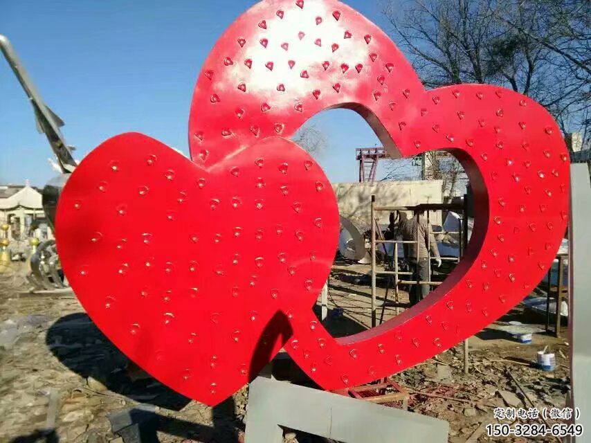 住宅小區(qū)心形雕塑 啞光桃心雕塑 公園愛情雕塑
